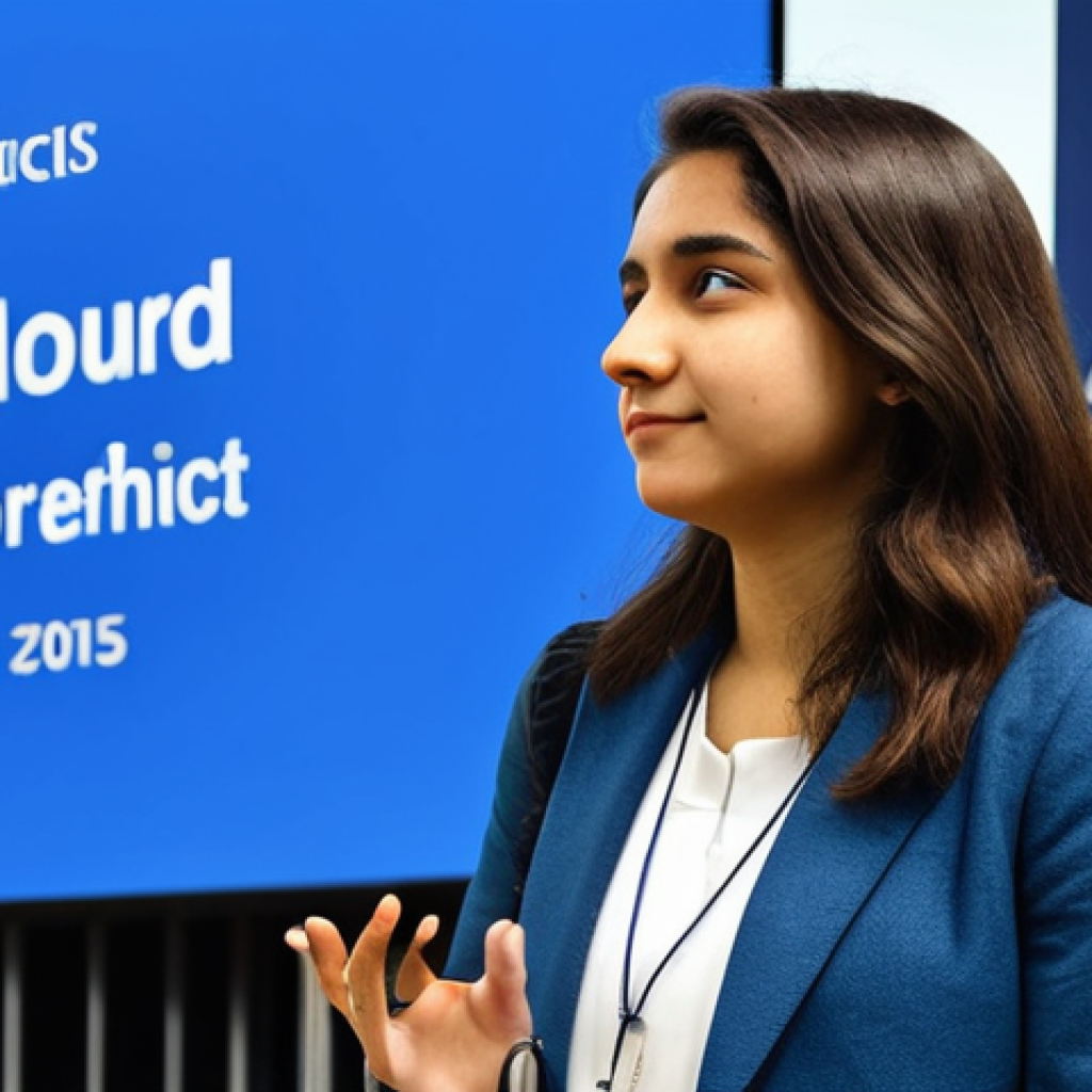 Cloud Architect Career Development**
"A young, ambitious professional, fully clothed in business casual attire, attending a tech conference in Paris. The background shows a modern convention center with banners for AWS and Google Cloud. She is listening intently to a speaker presenting on cloud architecture best practices. Safe for work, appropriate content, professional development, modest clothing, perfect anatomy, natural proportions, well-formed hands, proper finger count, family-friendly atmosphere, professional photography, high quality."
**