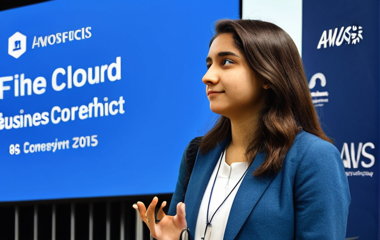 Cloud Architect Career Development**

"A young, ambitious professional, fully clothed in business casual attire, attending a tech conference in Paris. The background shows a modern convention center with banners for AWS and Google Cloud. She is listening intently to a speaker presenting on cloud architecture best practices. Safe for work, appropriate content, professional development, modest clothing, perfect anatomy, natural proportions, well-formed hands, proper finger count, family-friendly atmosphere, professional photography, high quality."

**