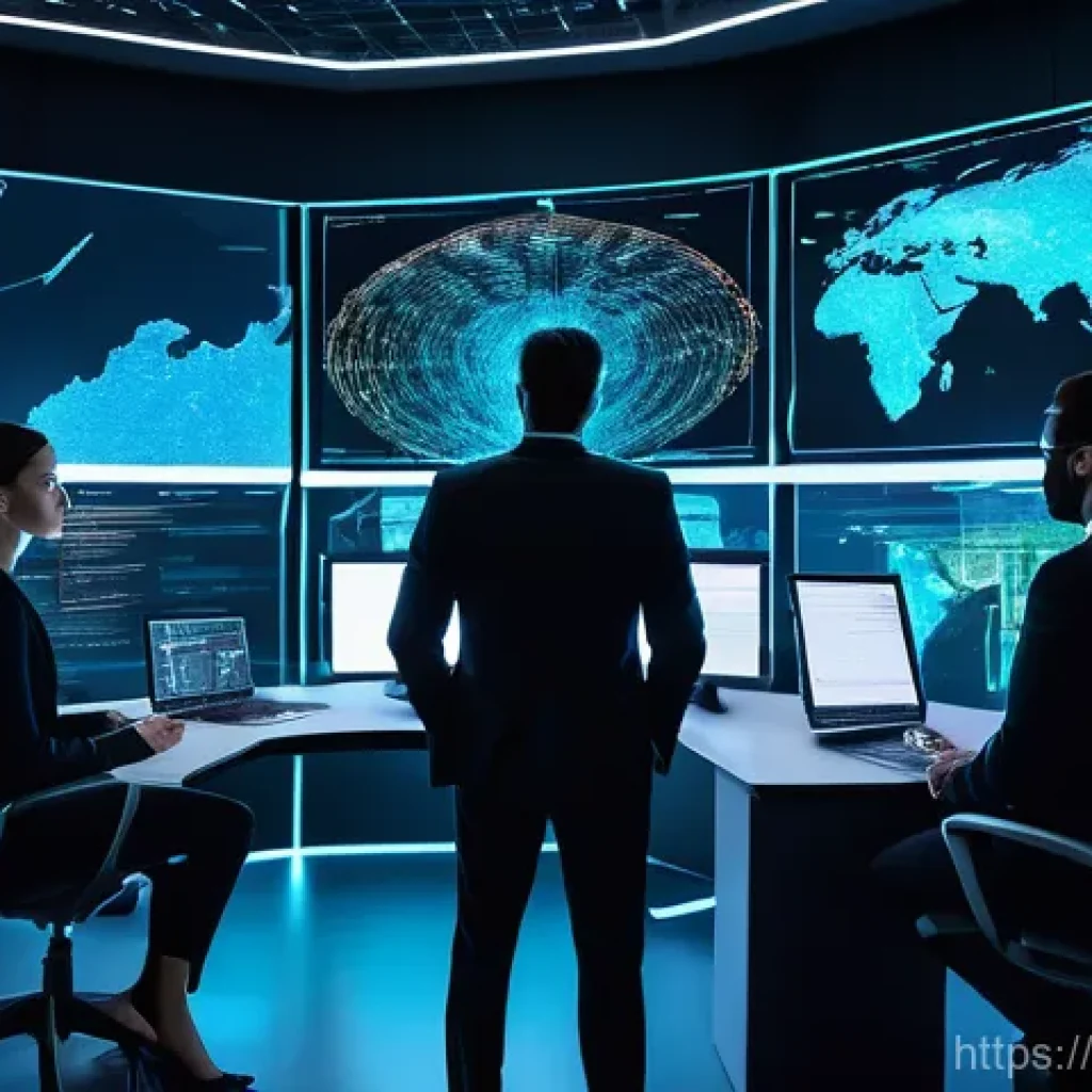 정보처리기사 실무에서 경험한 업무 사례 - **Cybersecurity Vigilance in a Digital Labyrinth**
    Prompt: "A dynamic, high-angle, cinematic sho...